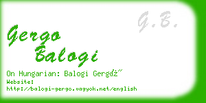 gergo balogi business card